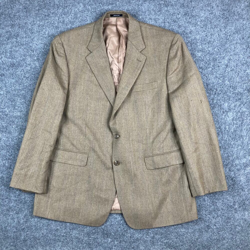 Lauren by Ralph Lauren Blazer Mens 44R‎ Tan 2 Button Wool Sport Coat Jacket